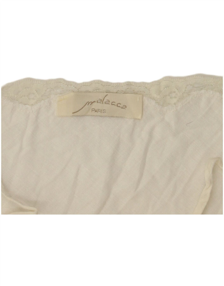 Vintage mujer mini vestido resbaladizo Reino Unido 10 pequeño blanco