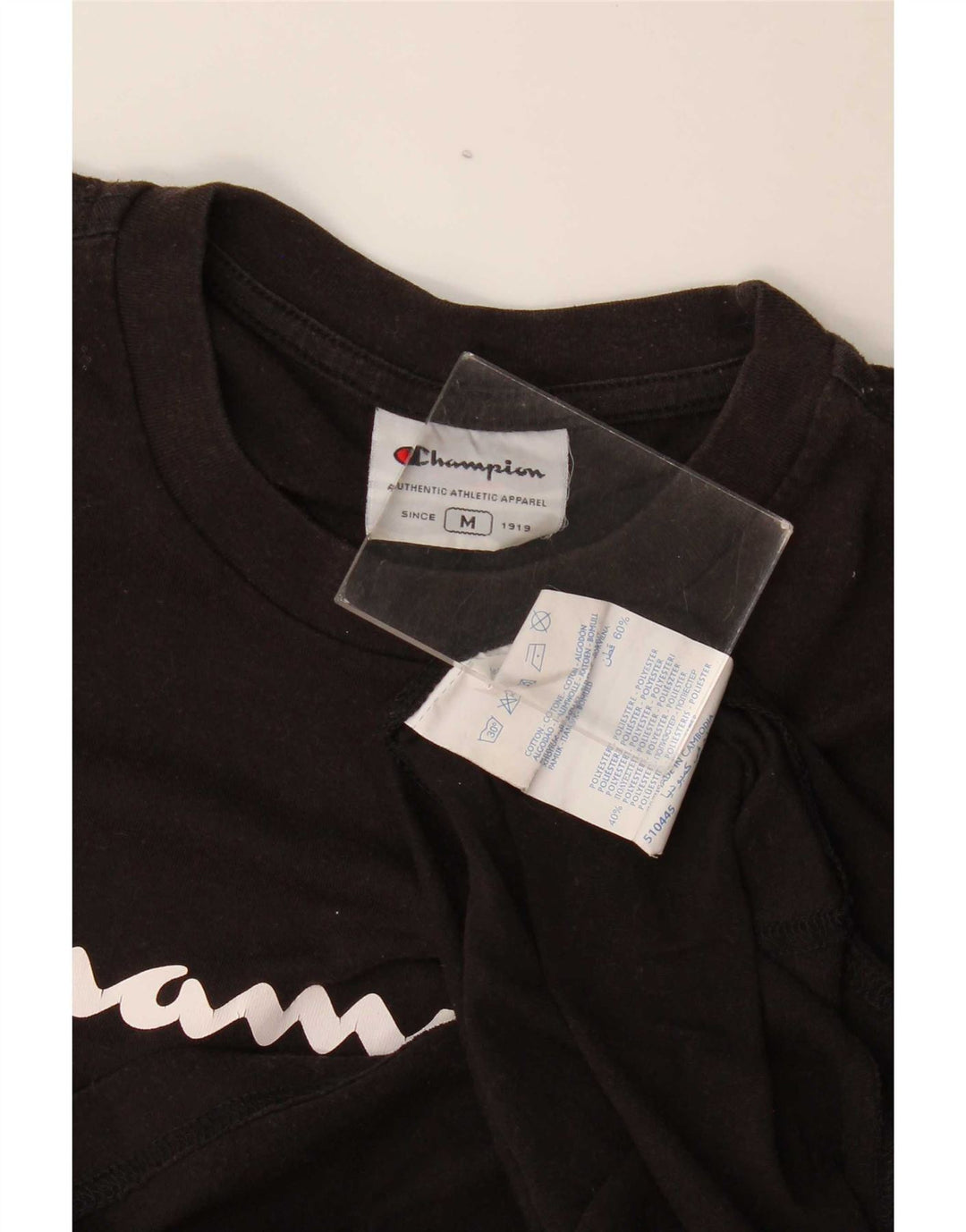 Champion Camiseta gráfica para hombre Top Medium Black Cotton