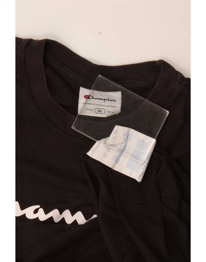 Champion Camiseta gráfica para hombre Top Medium Black Cotton