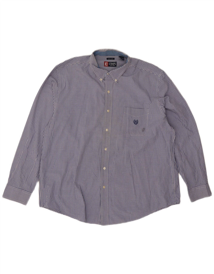 Chaps Camisa para hombre 2XL Algodón a cuadros azul
