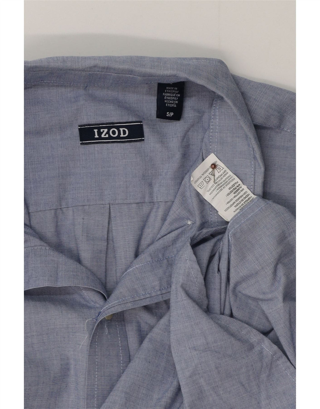 IZOD Camisa Hombre Small Azul Algodón