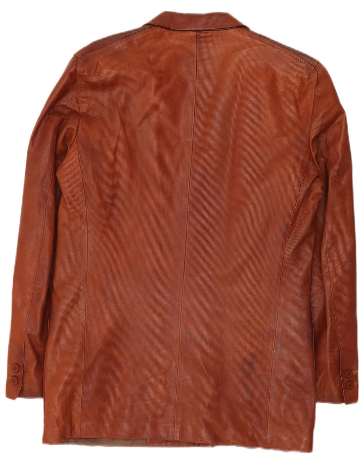 Reporter Chaqueta tipo blazer con doble botonadura para hombre IT 48 Cuero marrón medio