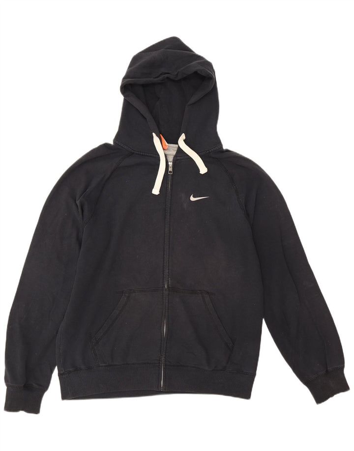 Nike Sudadera con capucha y cremallera gráfica para hombre, algodón azul marino mediano