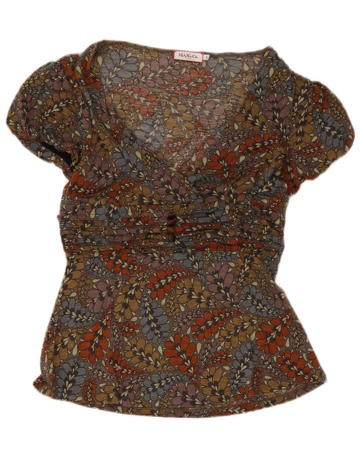 Max & Co. Blusa para mujer Top UK 8 Small Multicolor Floral