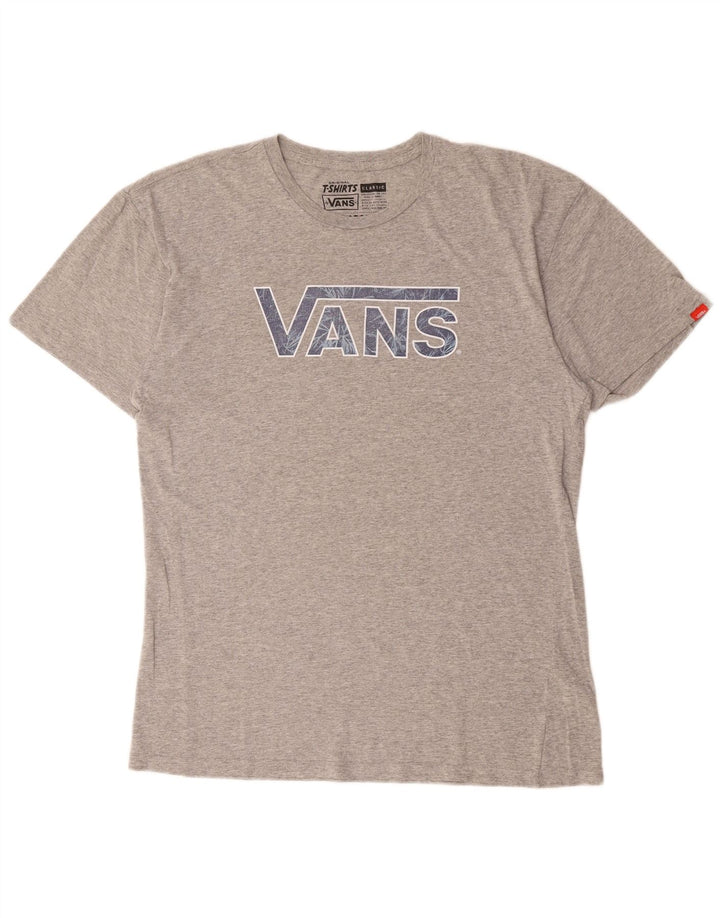 VANS Camiseta gráfica de ajuste clásico para hombre Top grande de algodón gris