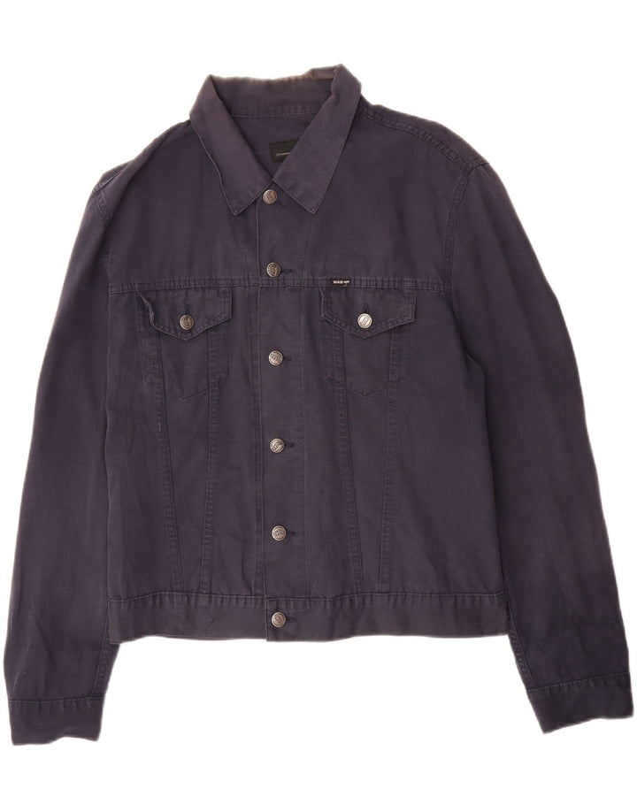 Gas Mens Bomber Jacket UK 40 Grande Azul Marino Algodón