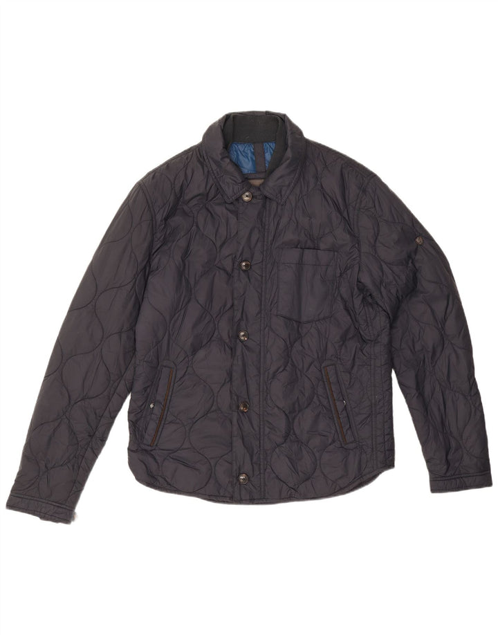 Massimo Dutti Chaqueta Acolchada Hombre UK 40 Large Nylon Azul Marino
