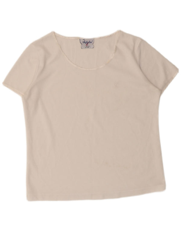 AUSTRALIAN L'ALPINA Camiseta Mujer Top IT 46 Grande Poliéster Blanco
