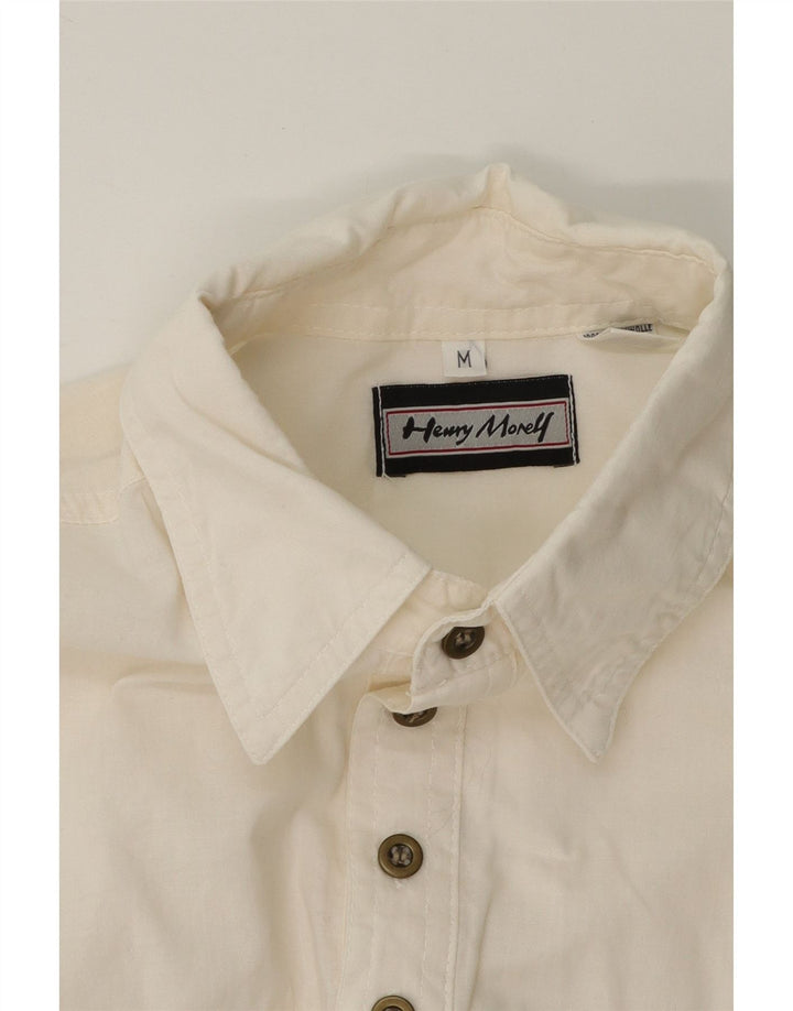 HENRY MORELL Mens Short Sleeve Pullover Shirt Medium White Vintage Henry Morell and Second-Hand Henry Morell from Messina Hembry 
