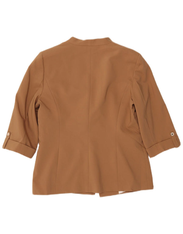 CALVIN KLEIN Chaqueta tipo blazer con 1 botón y manga 3/4 para mujer US 16 XL Beige