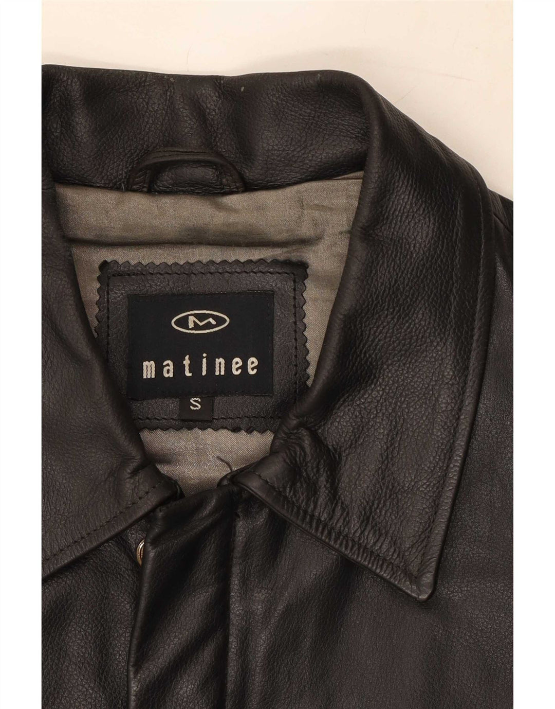 Matinee Chaqueta de cuero para hombre UK 36 Small Black