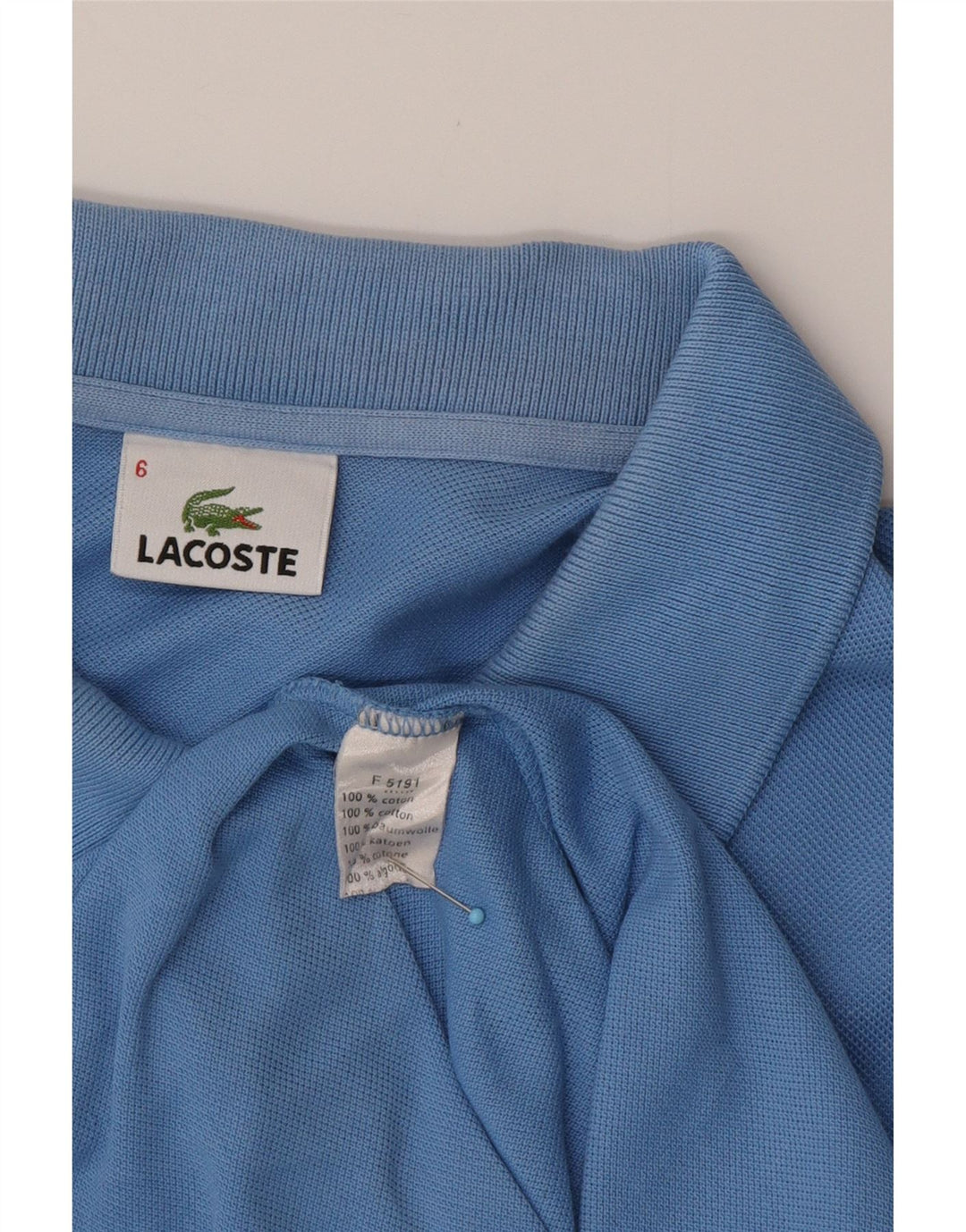 LACOSTE Polo para hombre Talla 6 XL Algodón azul