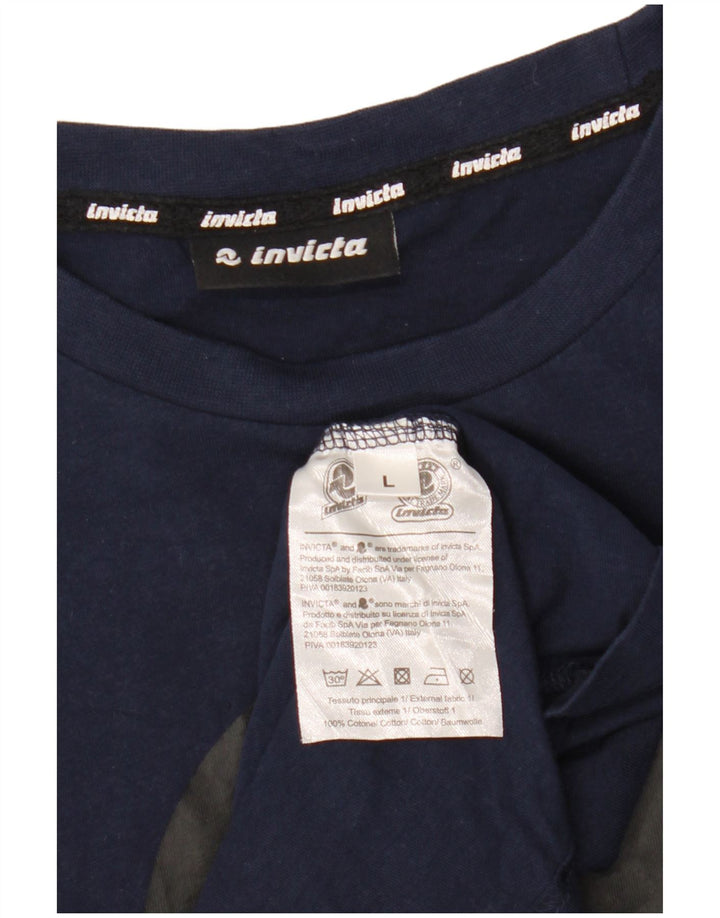 Invicta Camiseta gráfica para hombre Top grande de algodón azul marino