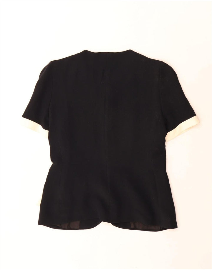Gai Mattiolo Chaqueta Blazer de Manga Corta para Mujer IT 46 Grande Negro