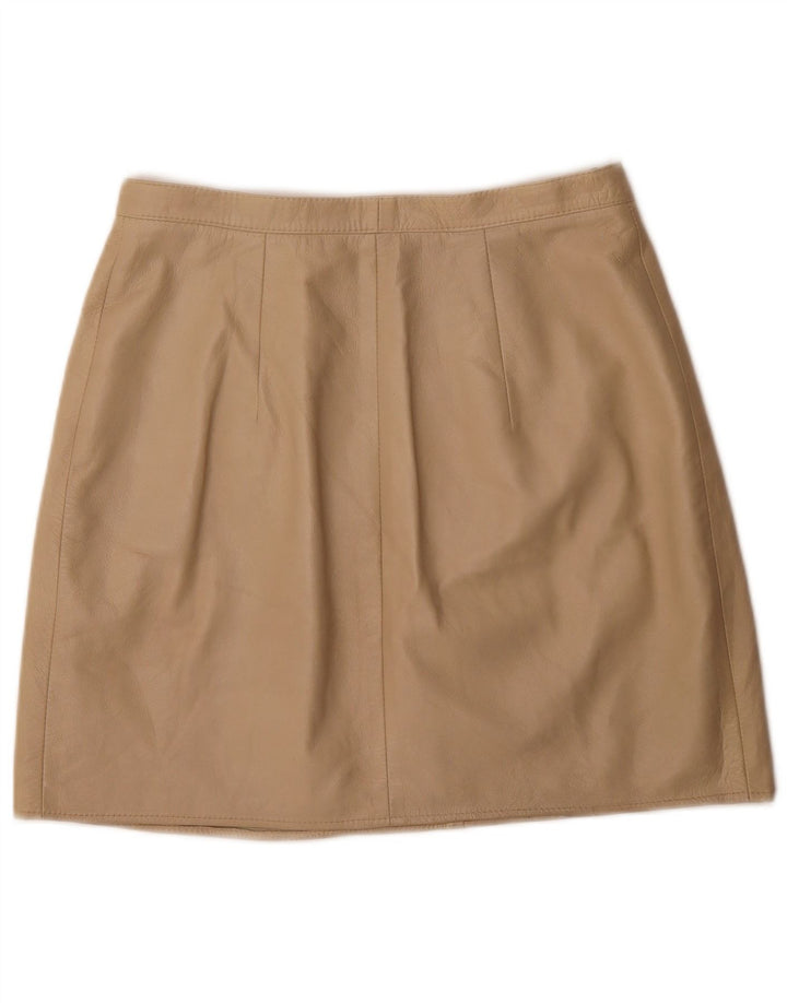 Falda envolvente de cuero vintage para mujer W30 Beige medio
