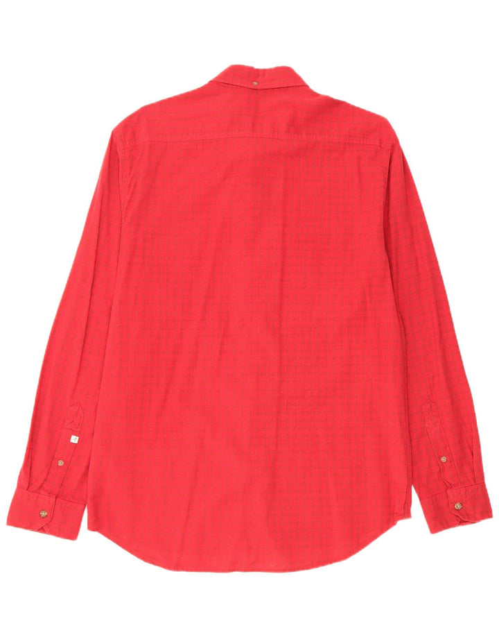 Camisa Quiksilver Hombre Modern Fit Algodón A Cuadros Rojo Mediano