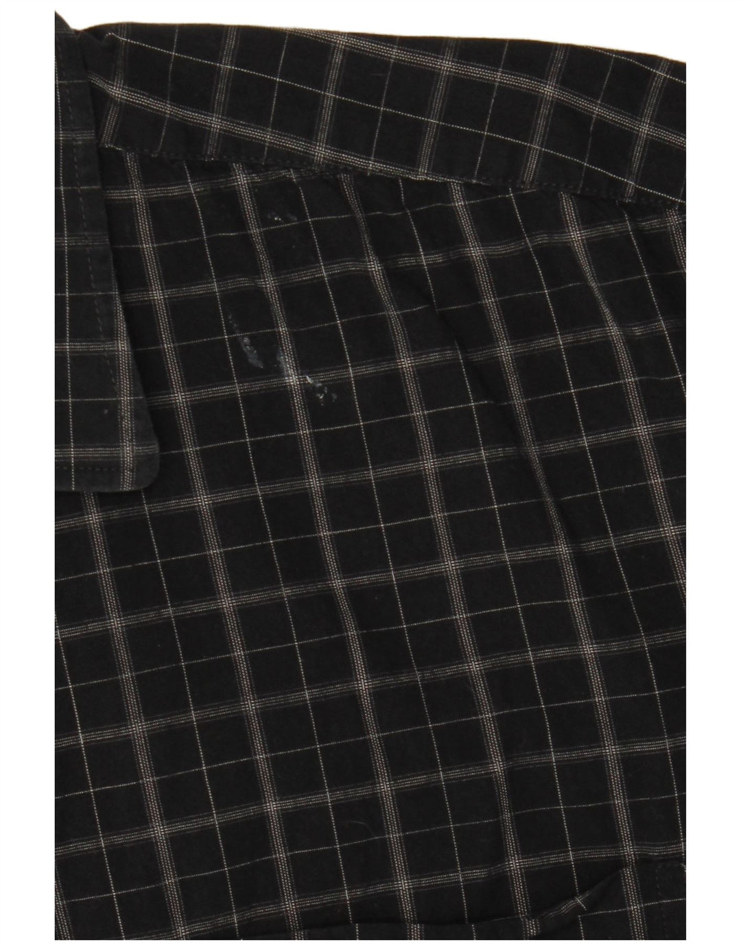 Pierre Cardin Hombre Camisa De Manga Corta De Algodón A Cuadros Negro Mediano