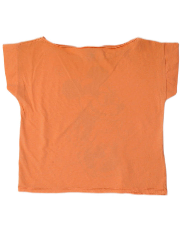 BENETTON Camiseta corta con gráfico de Mickey Mouse para mujer UK 44 Naranja mediano