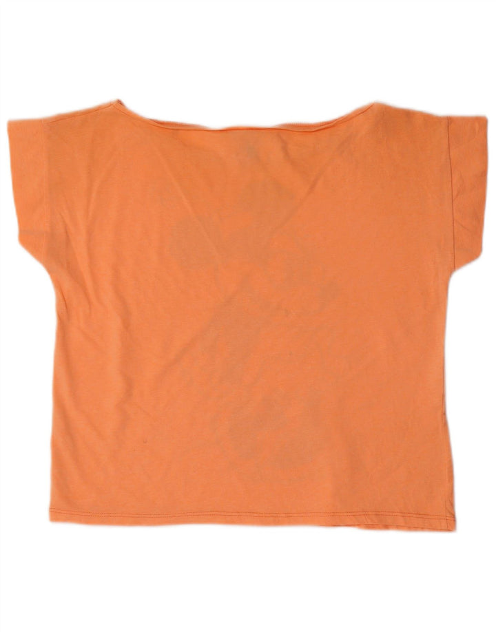 BENETTON Camiseta corta con gráfico de Mickey Mouse para mujer UK 44 Naranja mediano