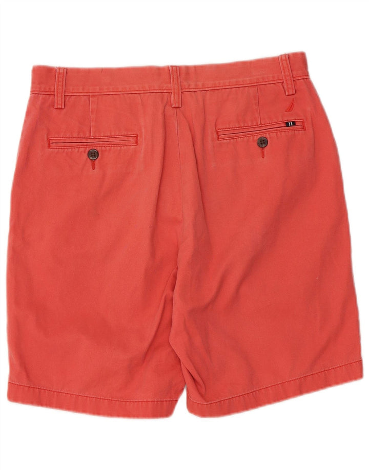 Nautica Pantalones cortos chinos para hombre W30 Algodón rojo mediano