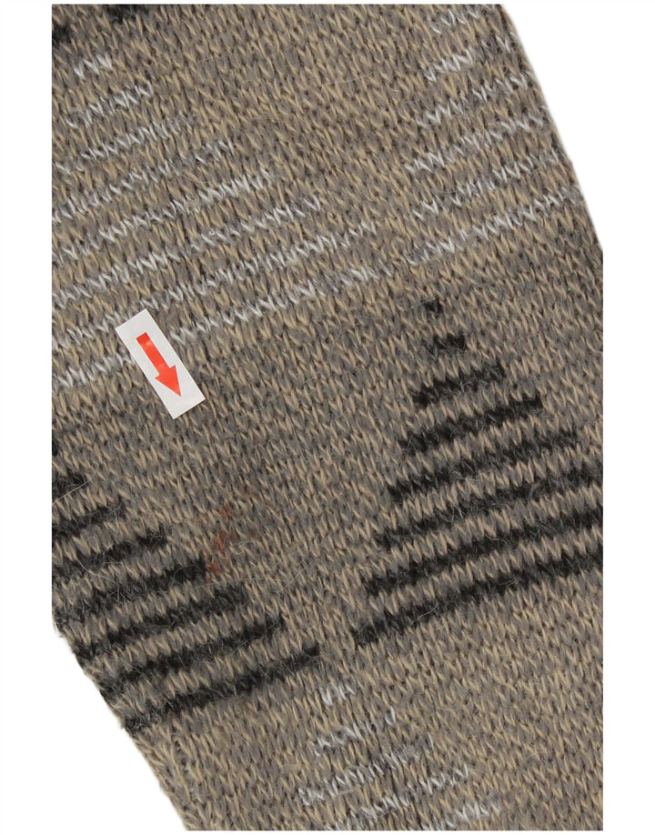 Rinaldi Cárdigan para hombre suéter grande de lana geométrica gris