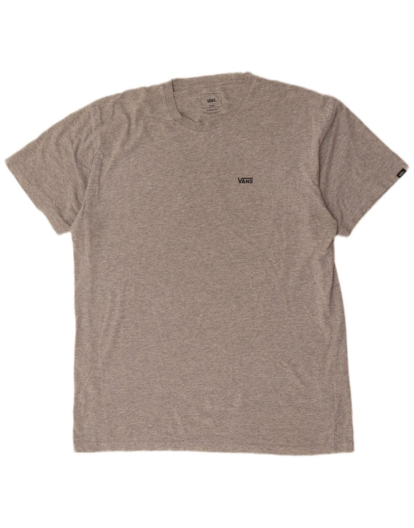 Vans Camiseta de corte clásico para hombre, talla grande, algodón moteado gris