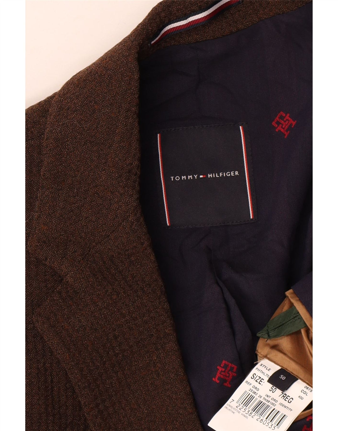 Tommy Hilfiger Chaqueta tipo blazer de 2 botones para hombre IT 50 Poliéster marrón grande