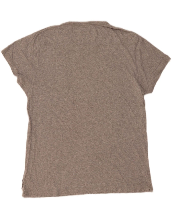 FRENCH CONNECTION Camiseta para hombre Top grande gris color block algodón