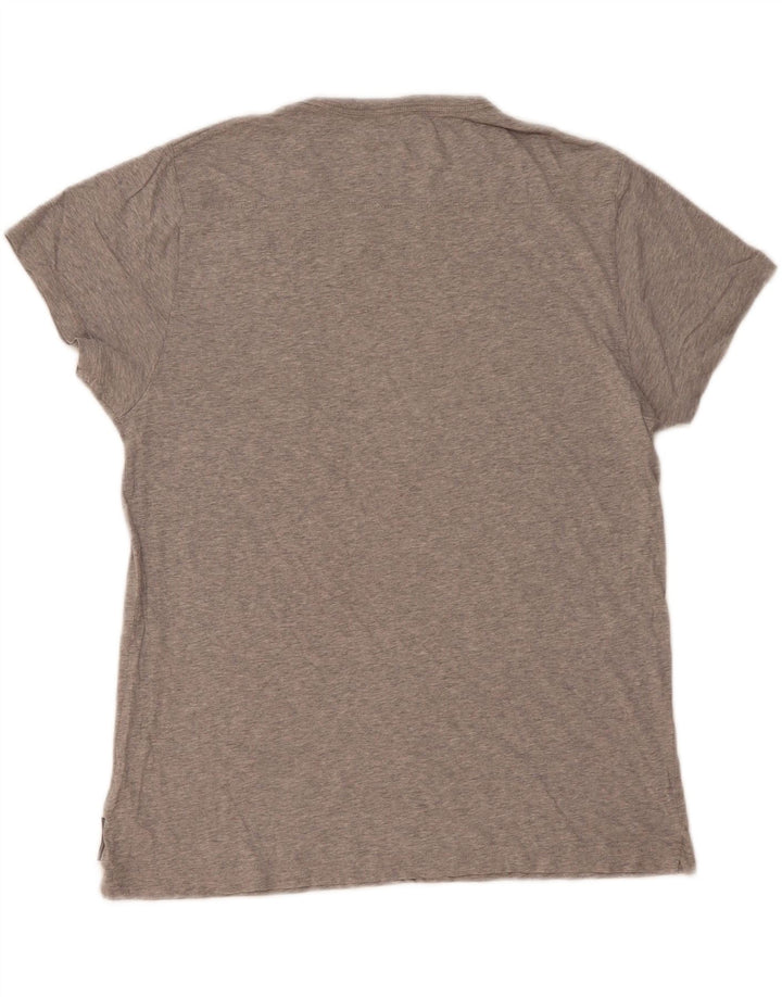 FRENCH CONNECTION Camiseta para hombre Top grande gris color block algodón