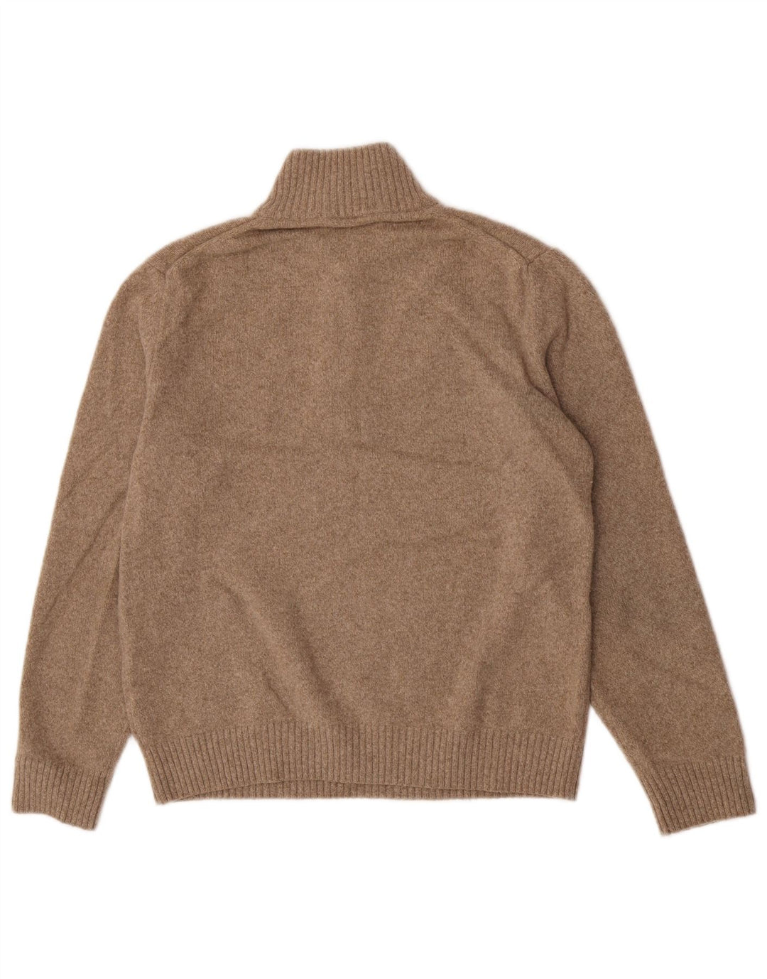 Marlboro Classics - Jersey con cuello y cremallera para hombre, talla grande, lana beige