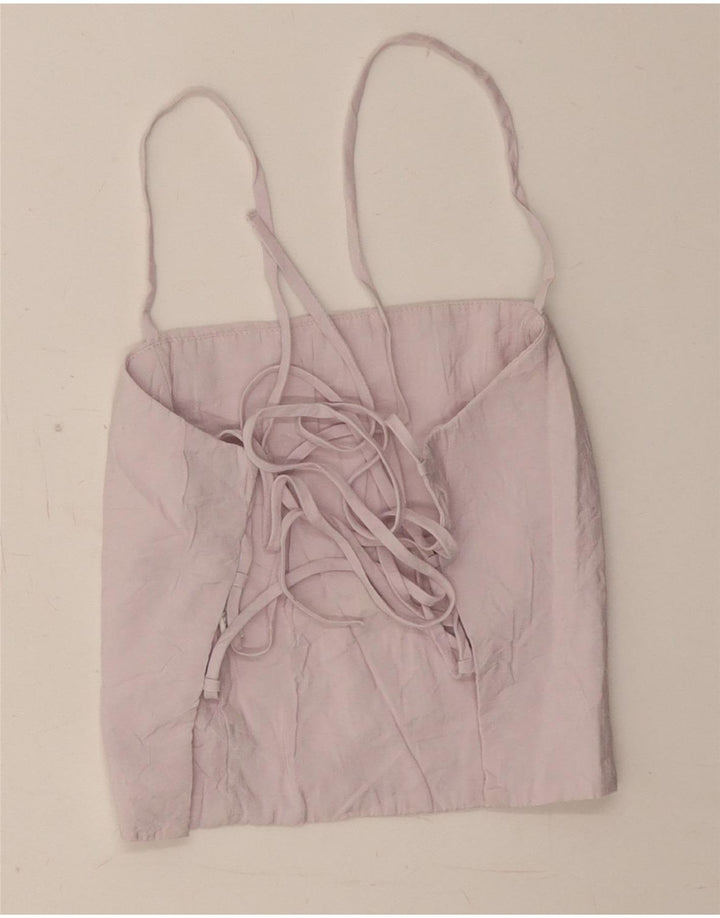 Zara Mujer Crop Corset Top Reino Unido 8 Pequeño Morado Modal
