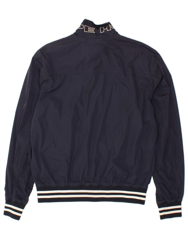 CAPE HORN Womens Graphic Bomber Jacket EU 40 Large Navy Blue Polyester Vintage Cape Horn and Second-Hand Cape Horn from Messina Hembry 