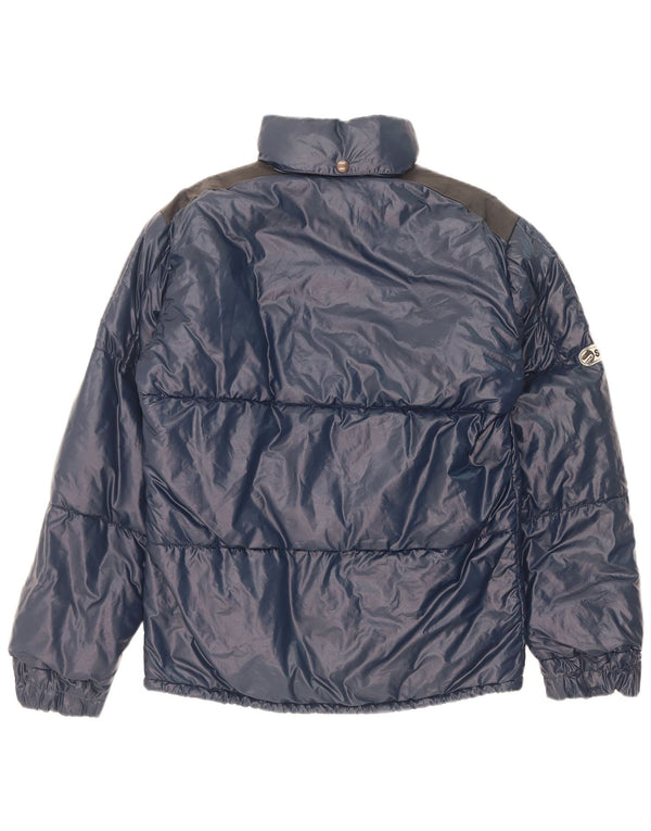 Samas - Chaqueta acolchada con capucha para hombre, talla 40, talla grande, color azul marino, poliamida