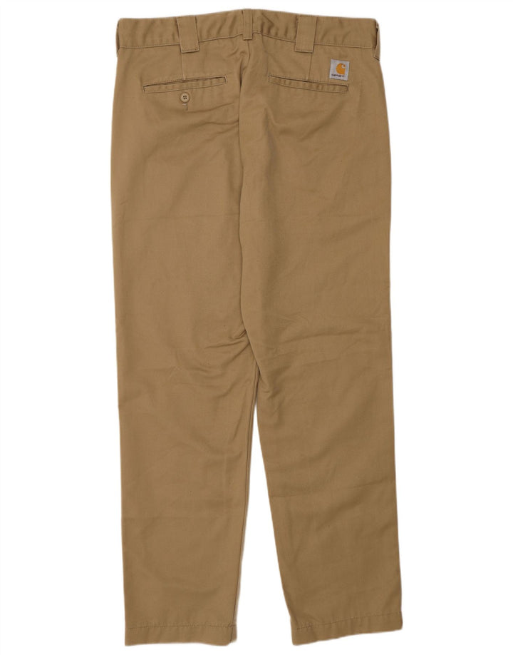 Carhartt Mens Slim Chino Pantalones W32 L30 Poliéster Beige