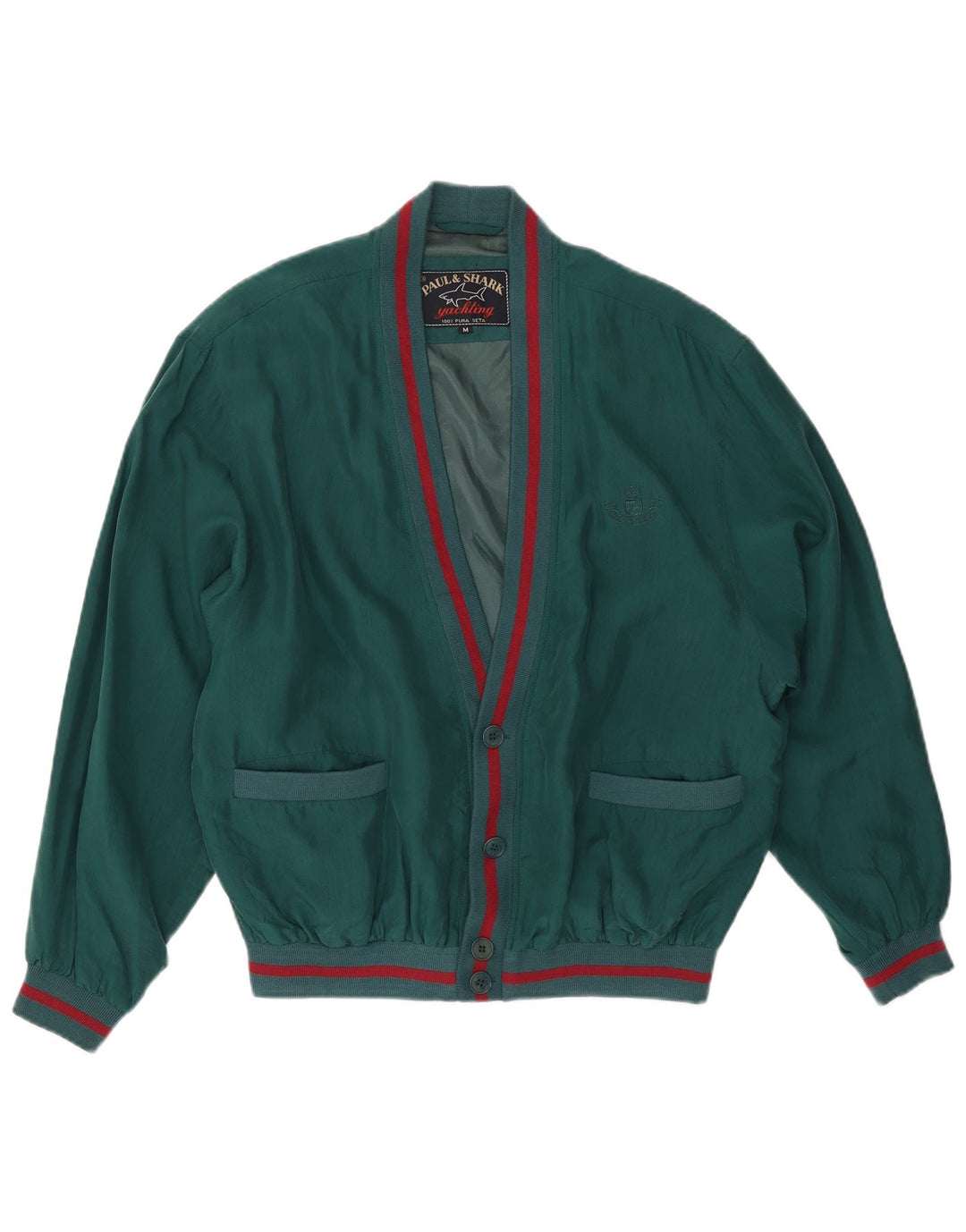 Paul & Shark Chaqueta Bomber para Navegación para Hombre UK 38 Seda Verde Mediana