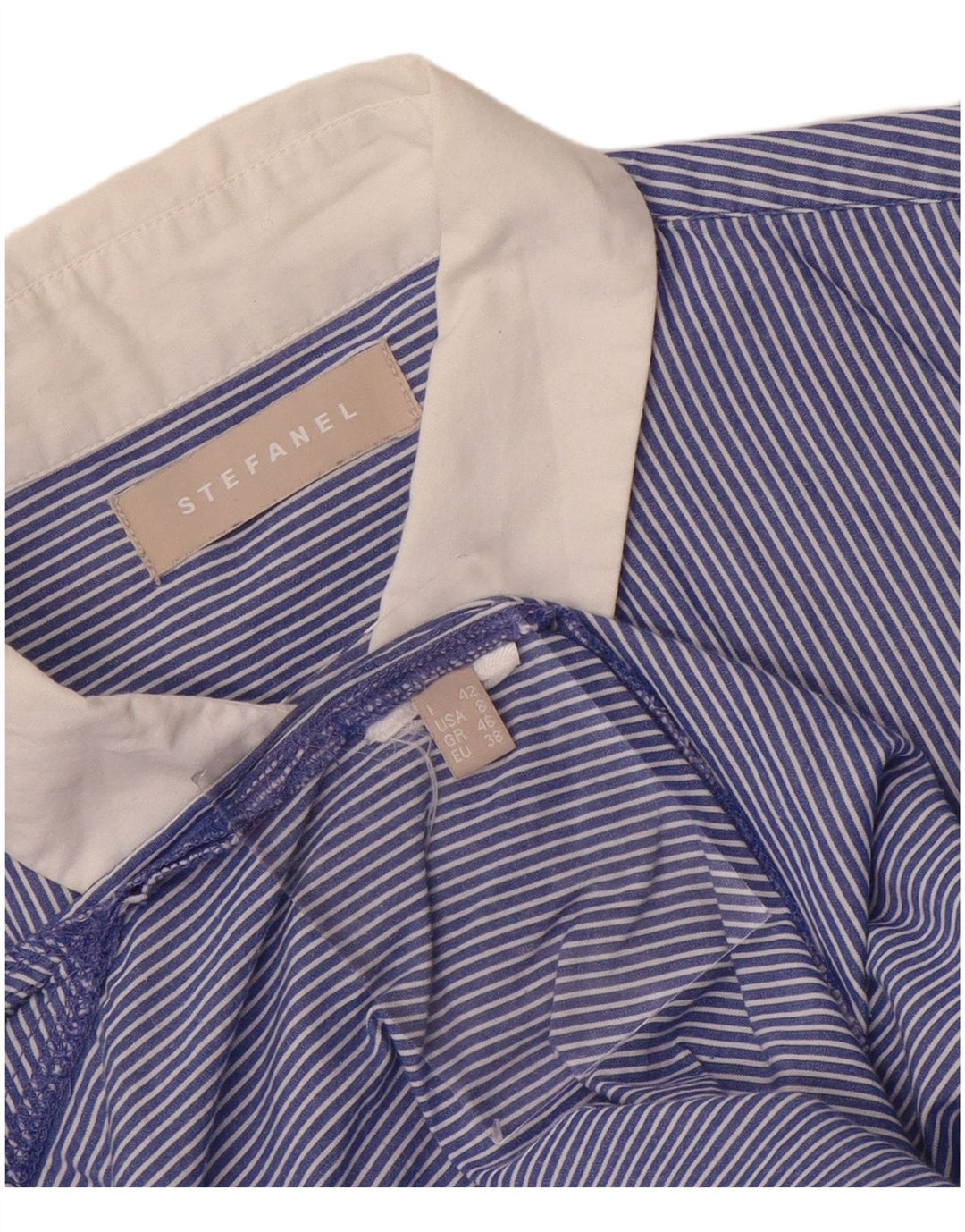 Camisa de mujer STEFANEL IT 42 Azul medio Raya diplomática