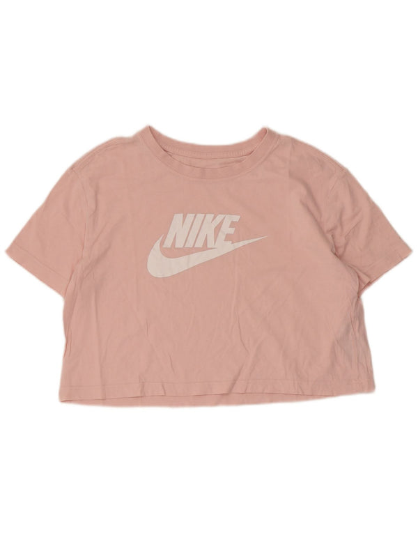 Nike Camiseta Corta Suelta para Mujer UK 40 Algodón Rosa Medio