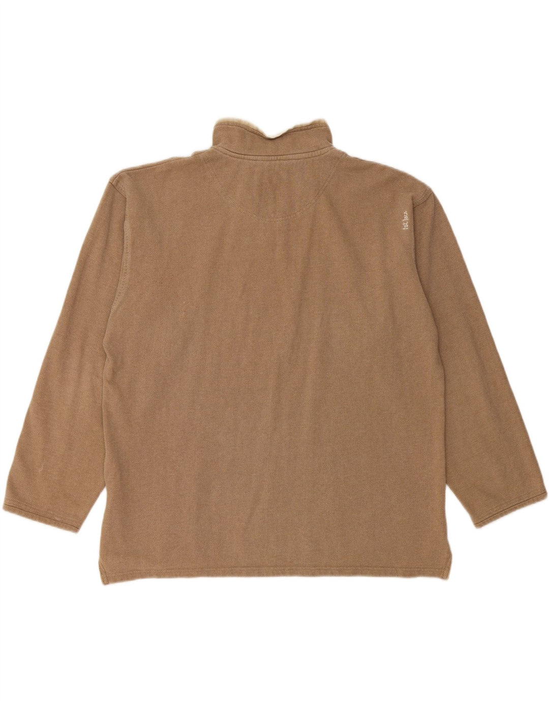 Sudadera con capucha y cuello con cremallera para hombre Fat Face Jersey de algodón beige medio