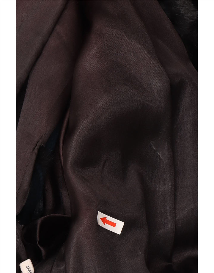 Vintage mujer chaqueta de piel EU 48 2XL negro piel real