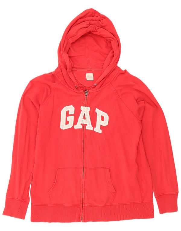 Gap Sudadera con capucha y cremallera gráfica para hombre XL Algodón rojo