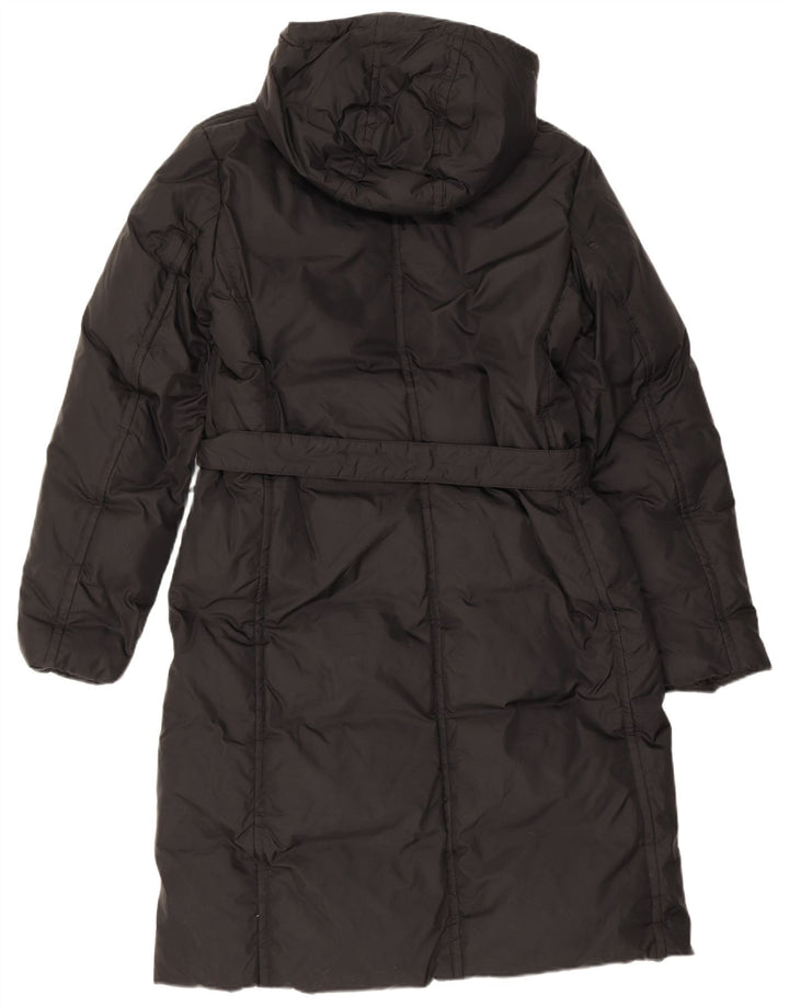 Benetton Abrigo Acolchado Con Capucha Mujer UK 46 Large Poliamida Negro