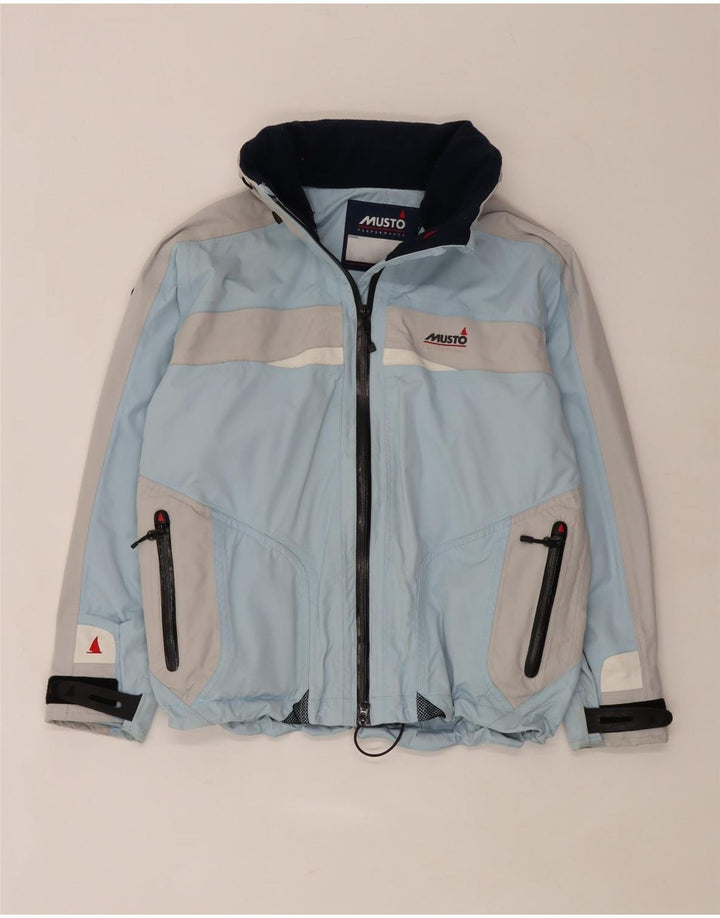 Musto Chaqueta impermeable extragrande con capucha para mujer UK 10 Small Blue Colourblock