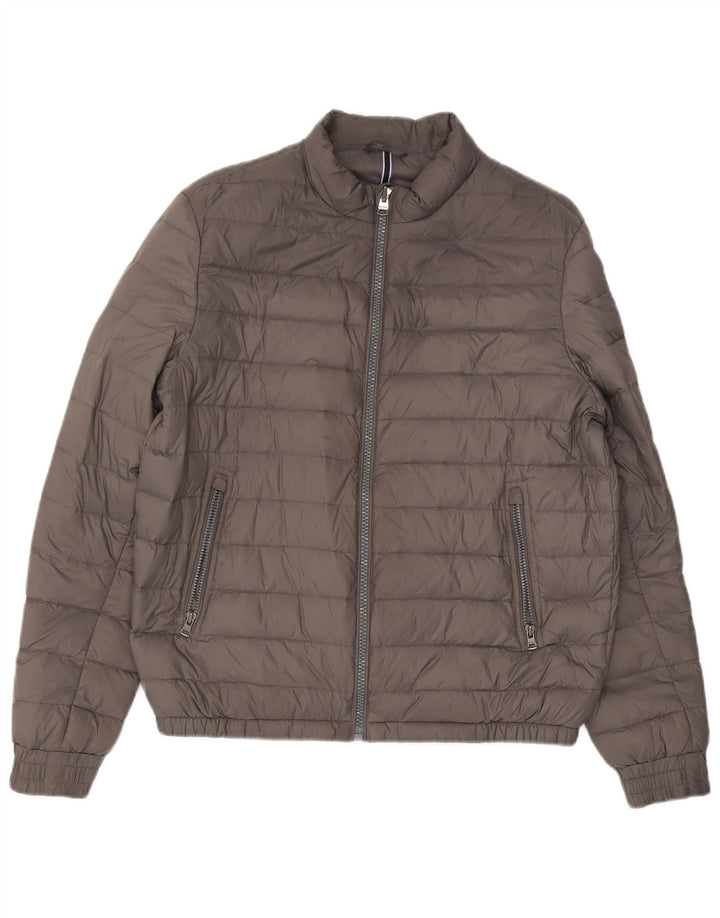 Tommy Hilfiger Chaqueta acolchada para hombre UK 40 Large Grey Nylon