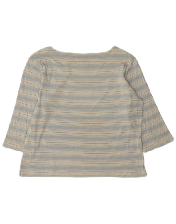 Diadora Camiseta para mujer manga 3/4 UK 46 Algodón a rayas azul grande