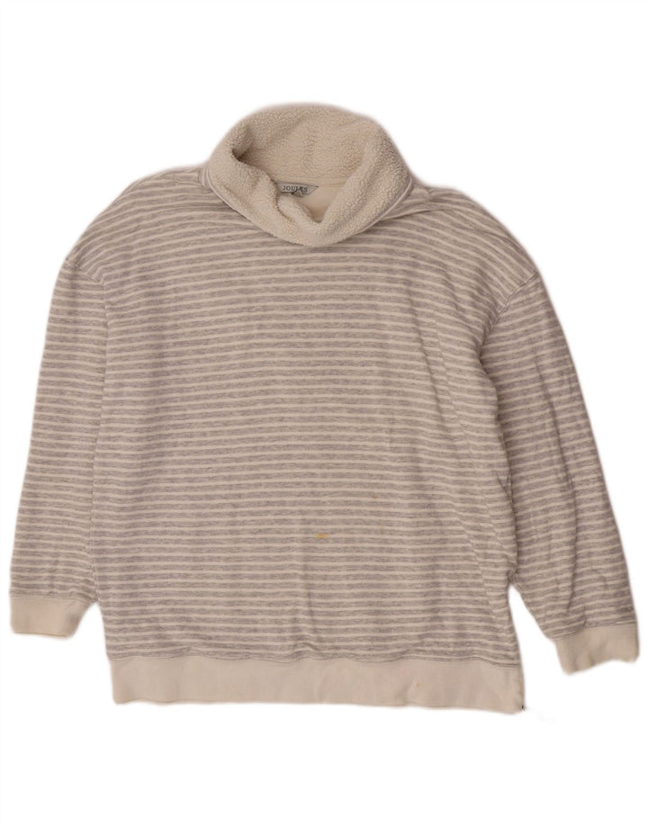 Joules Jersey con cuello vuelto para mujer, talla 42, color gris medio, a rayas