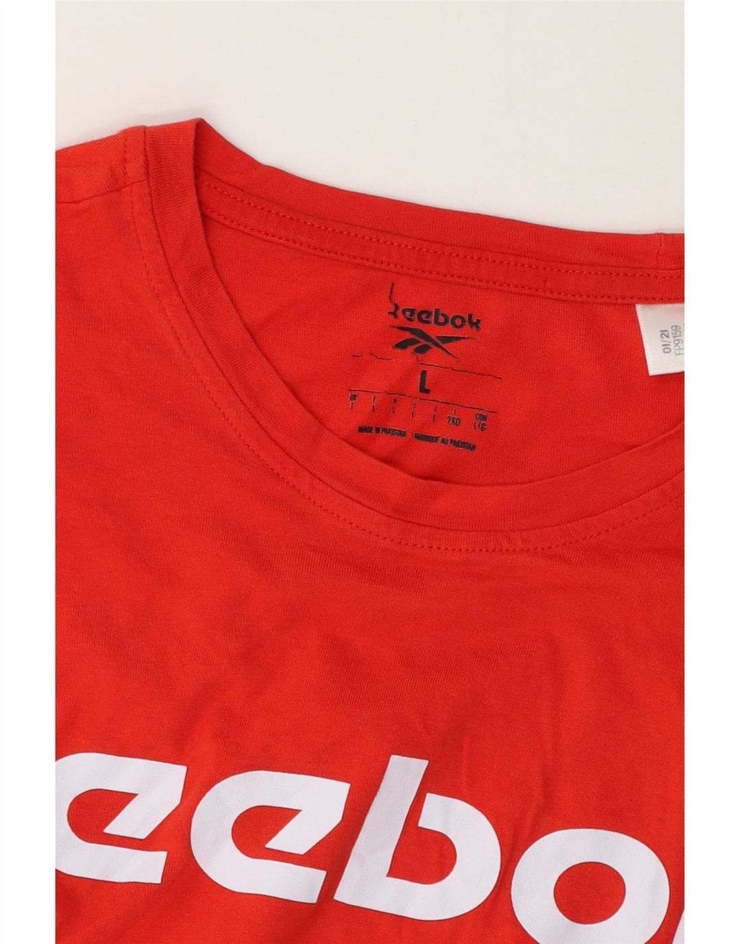 Reebok Camiseta gráfica para hombre Top grande de algodón rojo