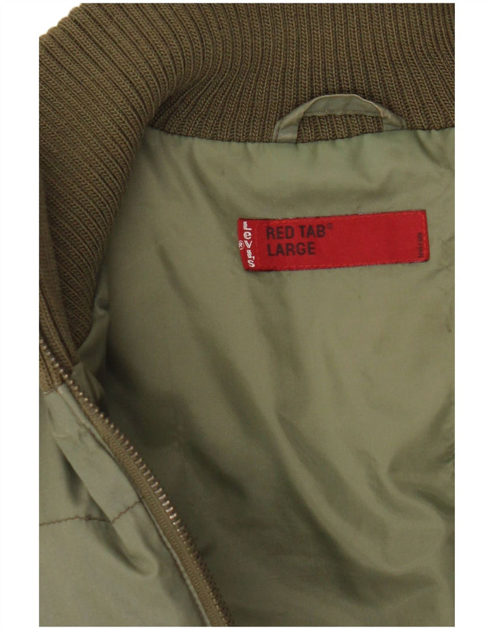 Chaleco acolchado Levi's para hombre Reino Unido 40 Algodón verde grande