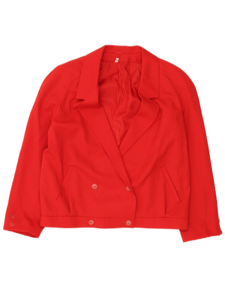 Vintage mujer crop chaqueta blazer de doble pecho IT 44 rojo medio