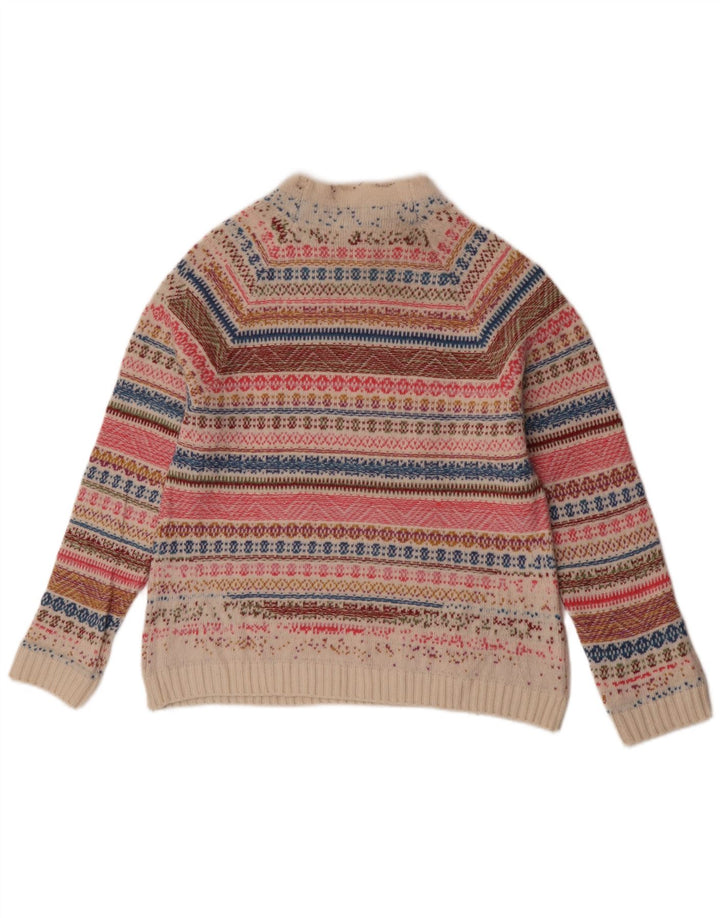 Benetton Jersey De Cuello Alto Para Mujer UK 44 Mediano Multicolor