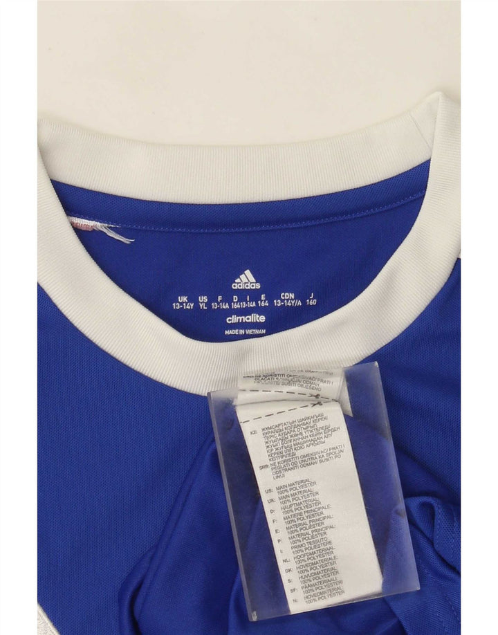 Adidas Chicos Climalite Camiseta Top 13-14 Años Azul Poliéster